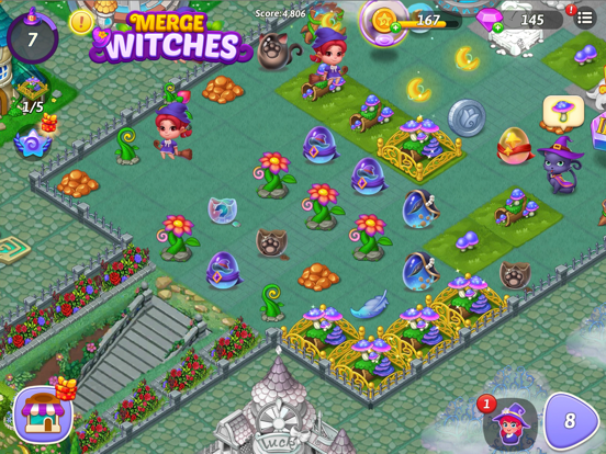 Screenshot #4 pour Merge Witches-Fun Puzzle Game