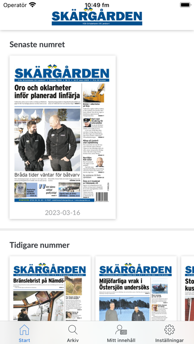Tidningen Skärgården Screenshot