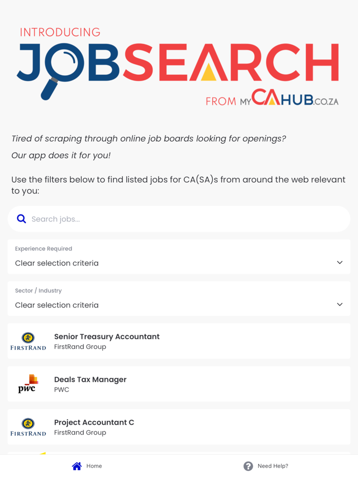 JobSearch from myCAhub™