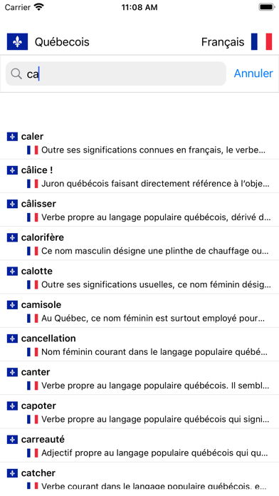 Screenshot #2 pour Dico Québecois-Français