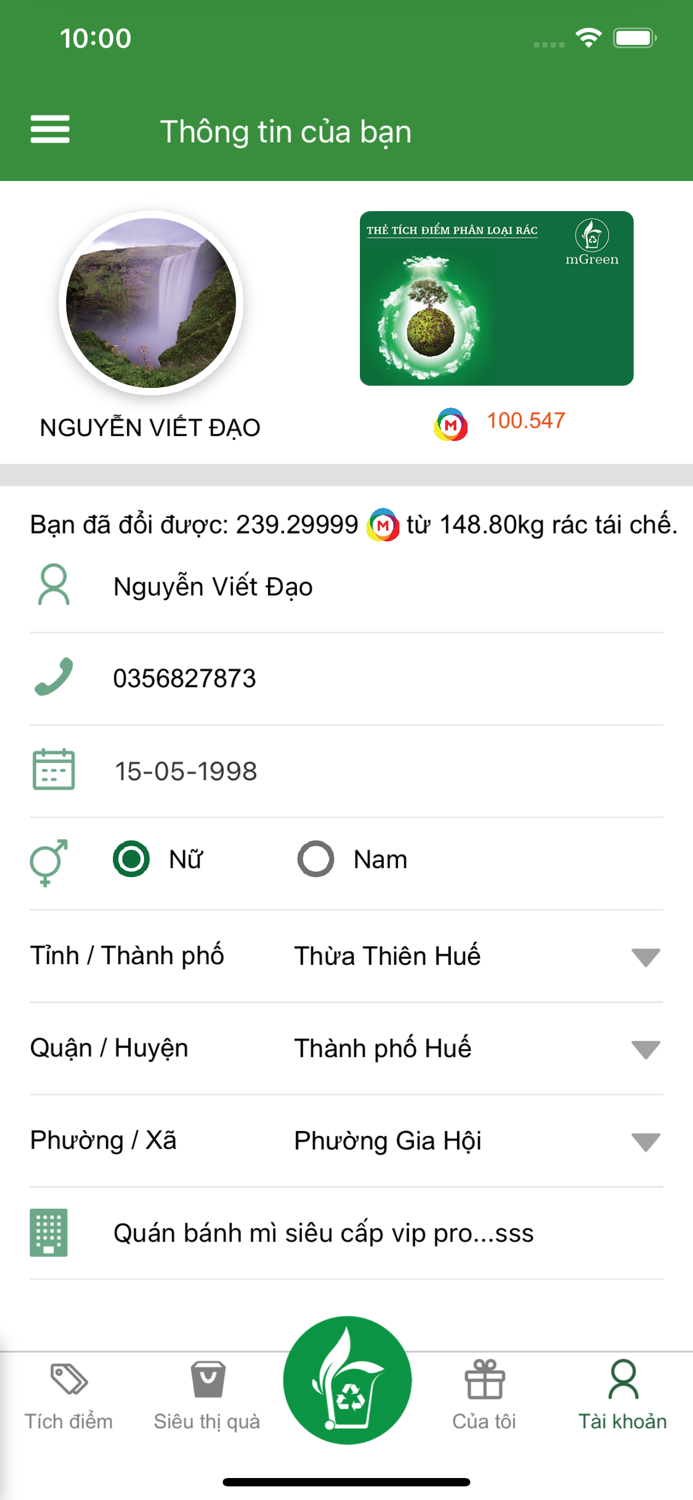 mGreen - Phân loại rác