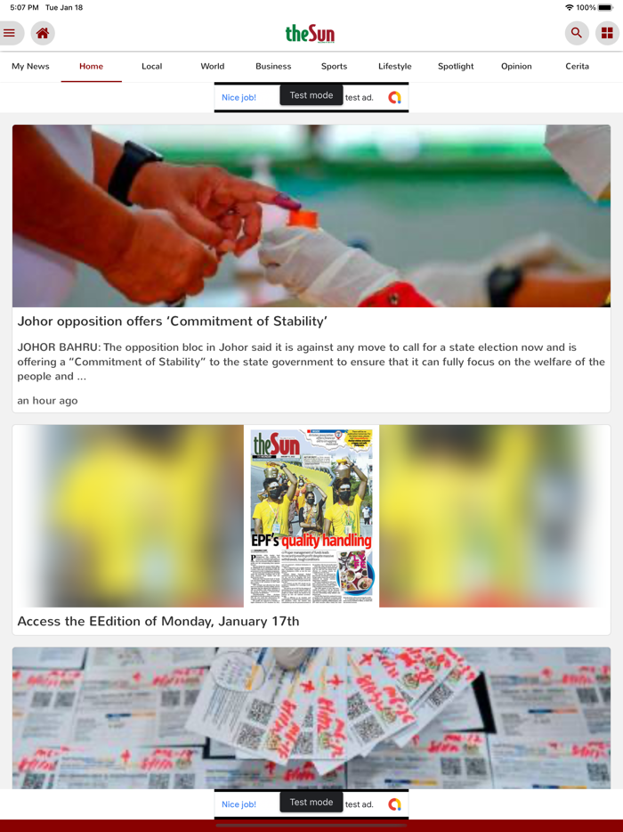 theSun Web and iPaper