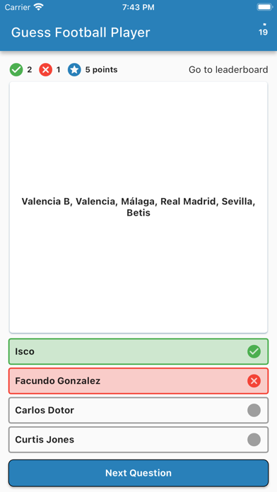 Guess Football Player By Clubs Screenshot