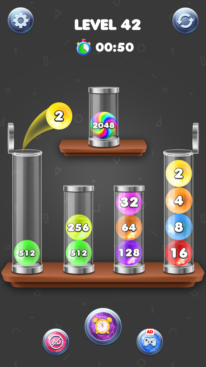 Ball Merge sort 2048