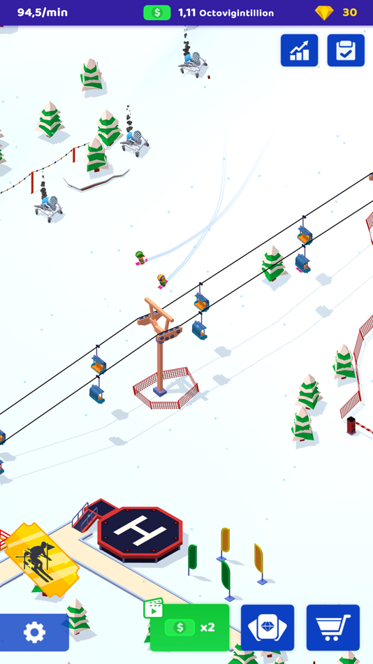 #2. Ski Resort: Idle Snow Tycoon (iOS) 来自: Wojciech Grzesik
