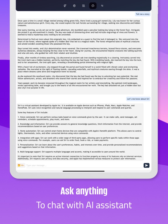Ask app for Siri for use iPad screenshot 4 - Entertainment app