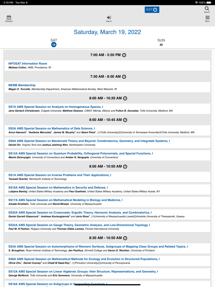 AMS Spring Eastern 2022
