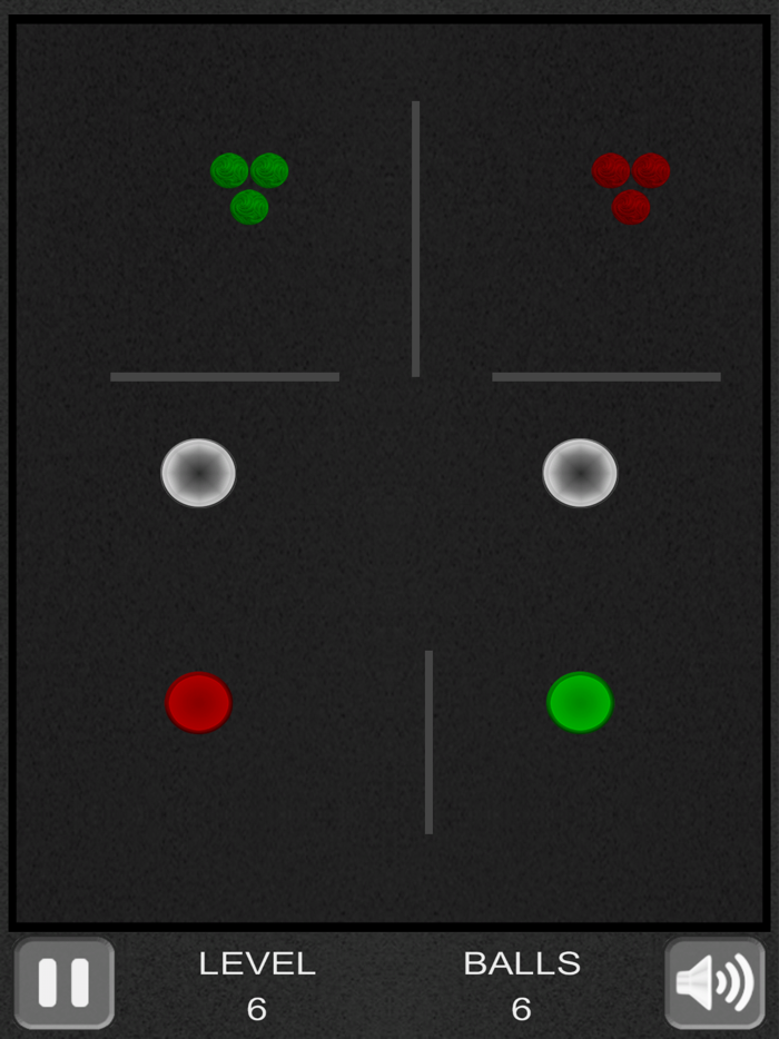 Colored balls and holes