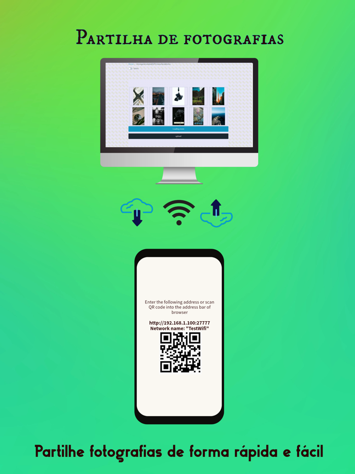 Partilha de fotografias Wifi