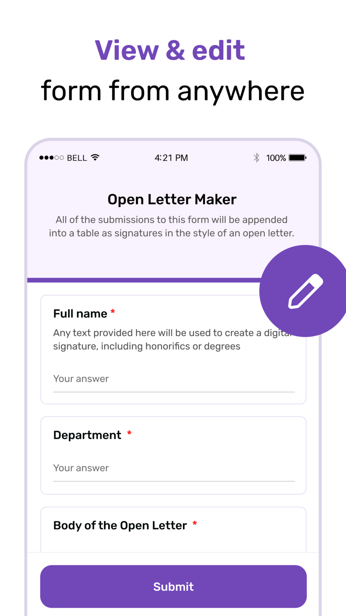 Form app for Google Forms