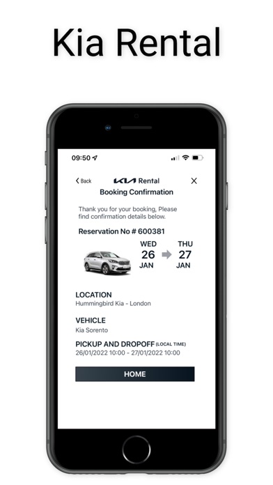 Kia Rental Screenshot