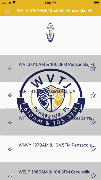 WVTJ AM610 & FM105.3 Radio Screenshot