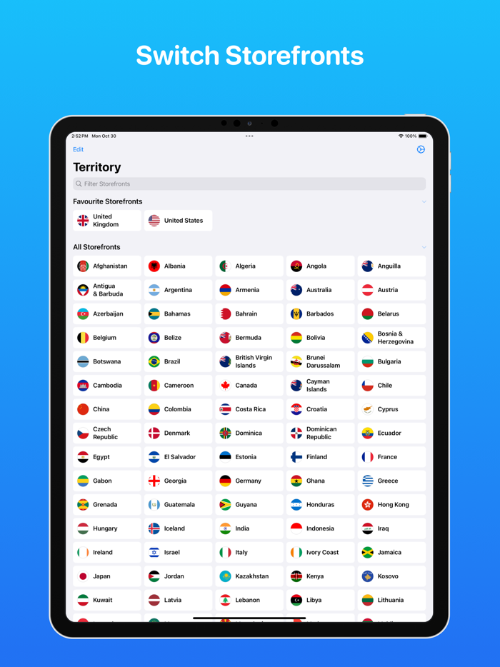 Territory Storefront Switcher