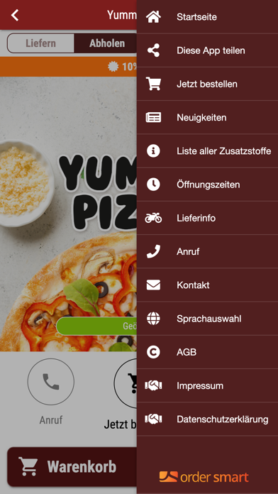 Yummy Pizza Lieferservice Screenshot
