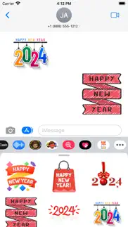 happy new year 2024 -wasticker iphone screenshot 2