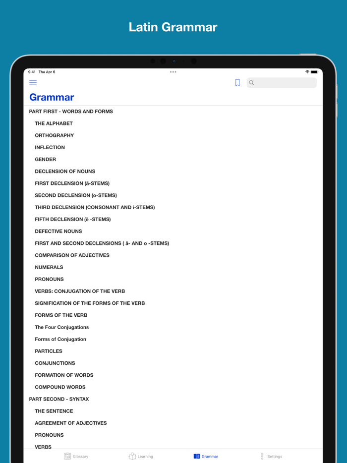 New Latin Grammar Glossary