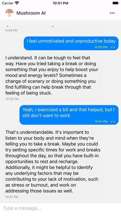 Mushroom - Personal AI friend Screenshot