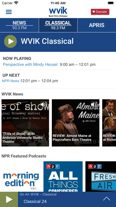 WVIK Quad Cities NPR Screenshot
