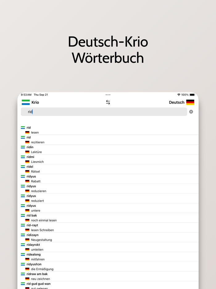 Krio-Deutsch Wörterbuch