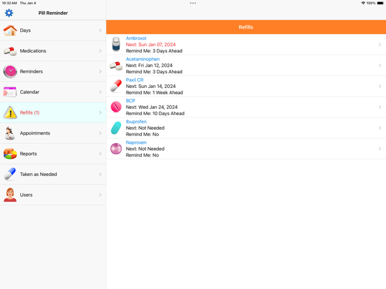 Herinneringen voor Medicijnen iPad app afbeelding 6