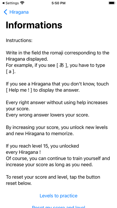 Hiragana : learn and memorize Screenshots