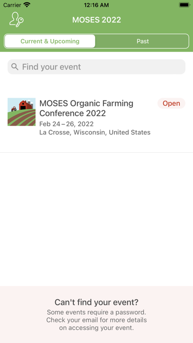 MOSES Organic Conference Screenshot