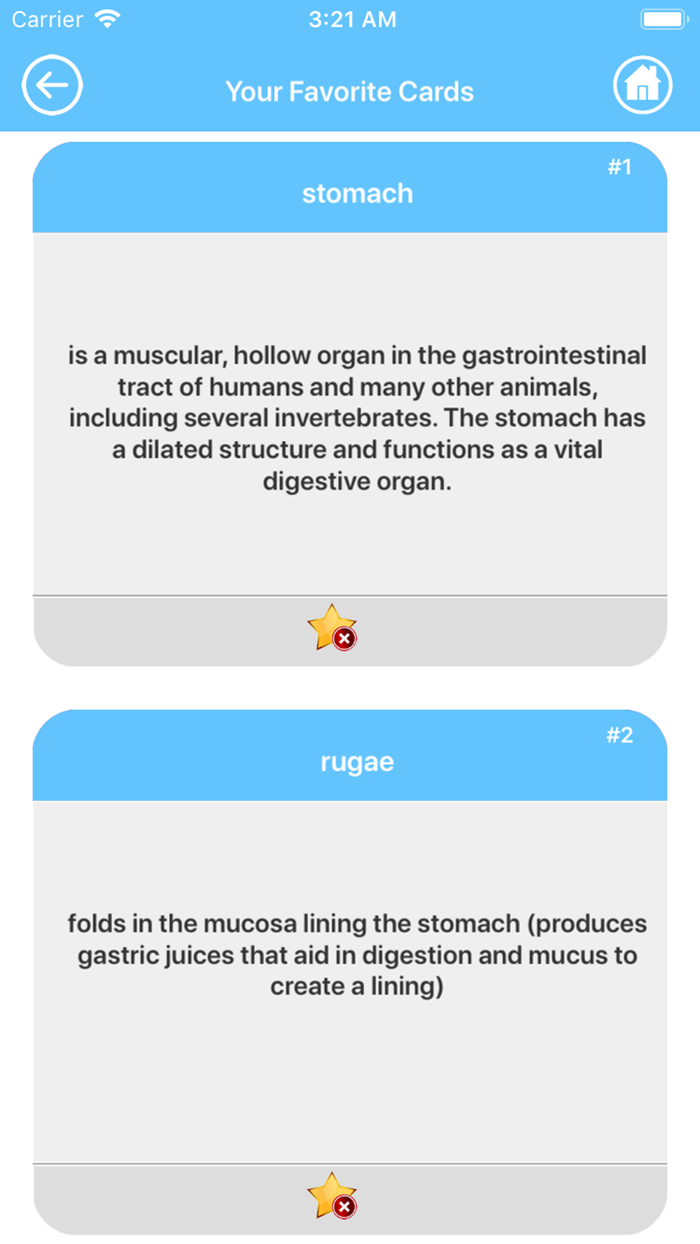 Digestive System Study Cards
