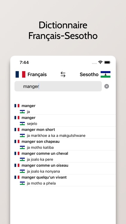 Dictionnaire Sesotho-Français