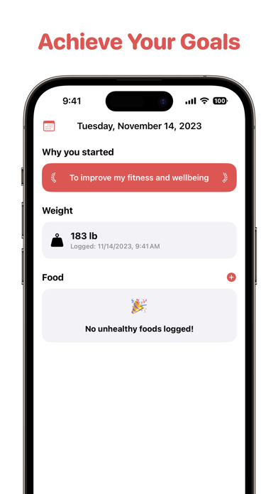 Weight Loss Tracker: HealthBot Screenshot