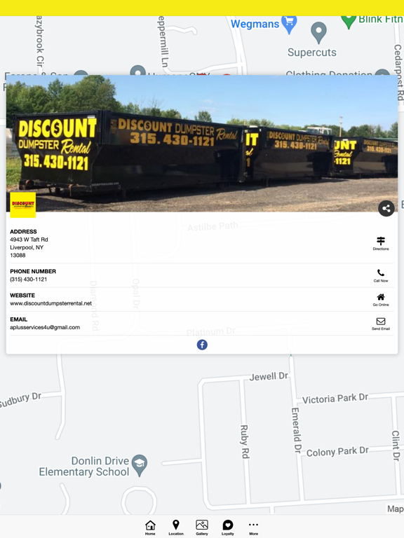 Discount Dumpster Rental Inc iPad screenshot 2 - Business app