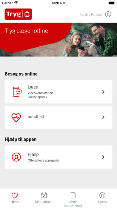 Tryg Lægehotline Screenshot