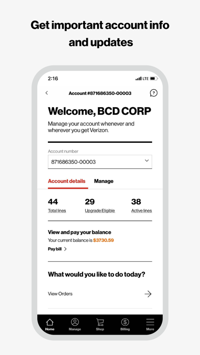 My Verizon For Business Screenshot