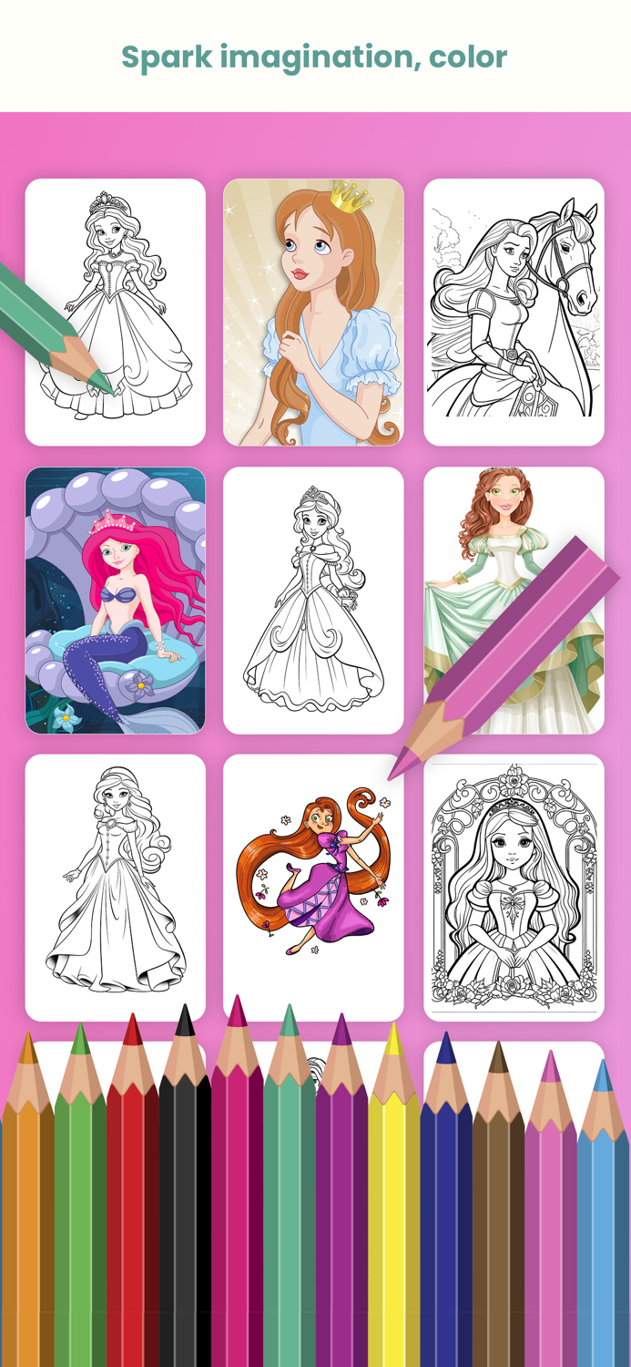 Princess coloring book game