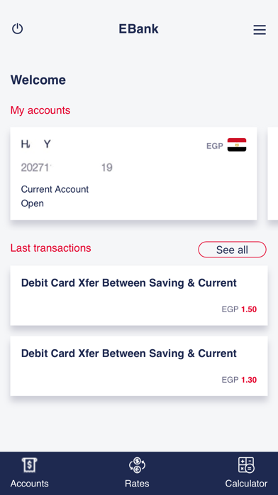 EBank Mobile Banking Screenshot