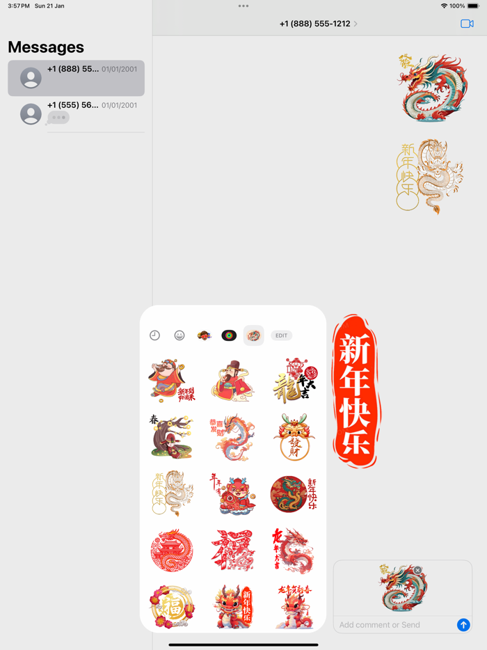 Dragon Year Stickers 龍年快樂2024