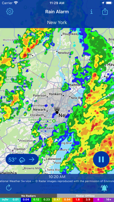 Rain Alarm Live Weather Radar Screenshot 1 - AppWisp.com Rain Alarm Live Weather Radar Screenshot 1 - AppWisp.com