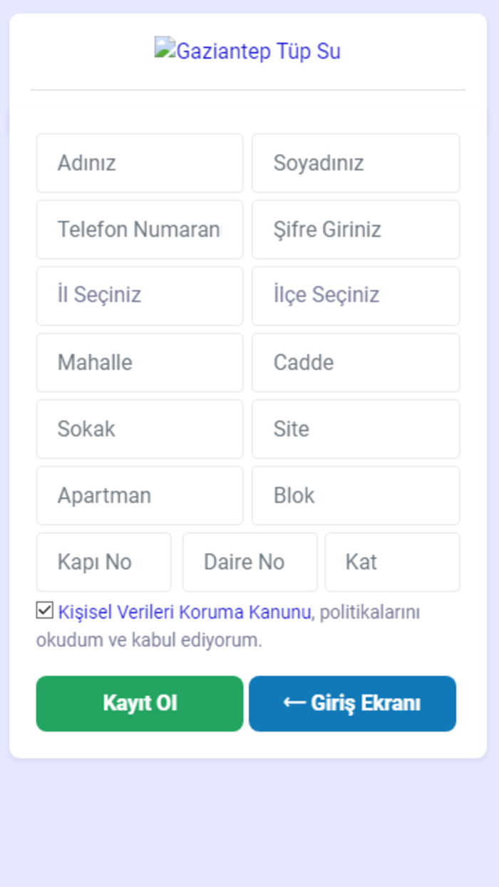 Gaziantep Tüp Su Sipariş
