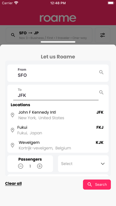Roame - Award Travel Screenshot