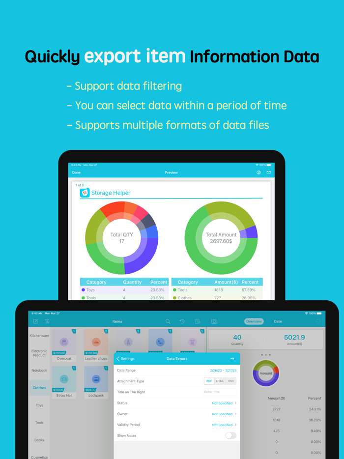 Storage Helper and Item Sort
