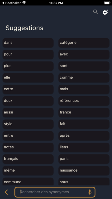 Synonymes Français Screenshot