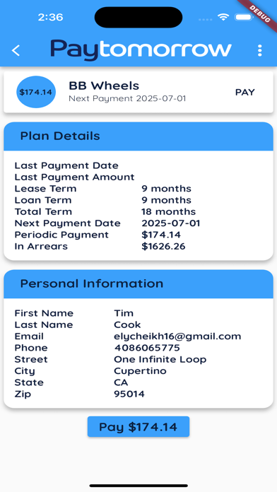 PayTomorrow Portal Screenshot