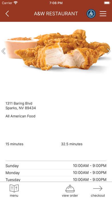 A&W Restaurant Screenshot