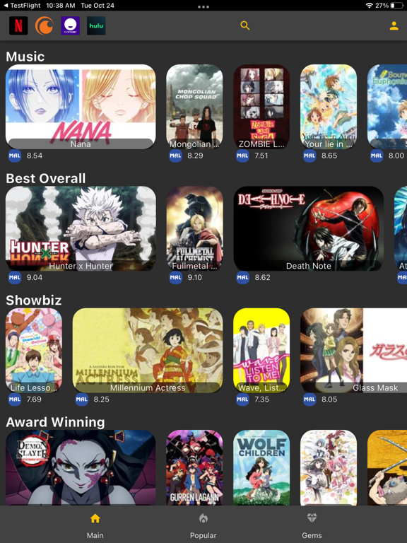 AnimeWay: Anime Guide iPad screenshot 1 - Entertainment app