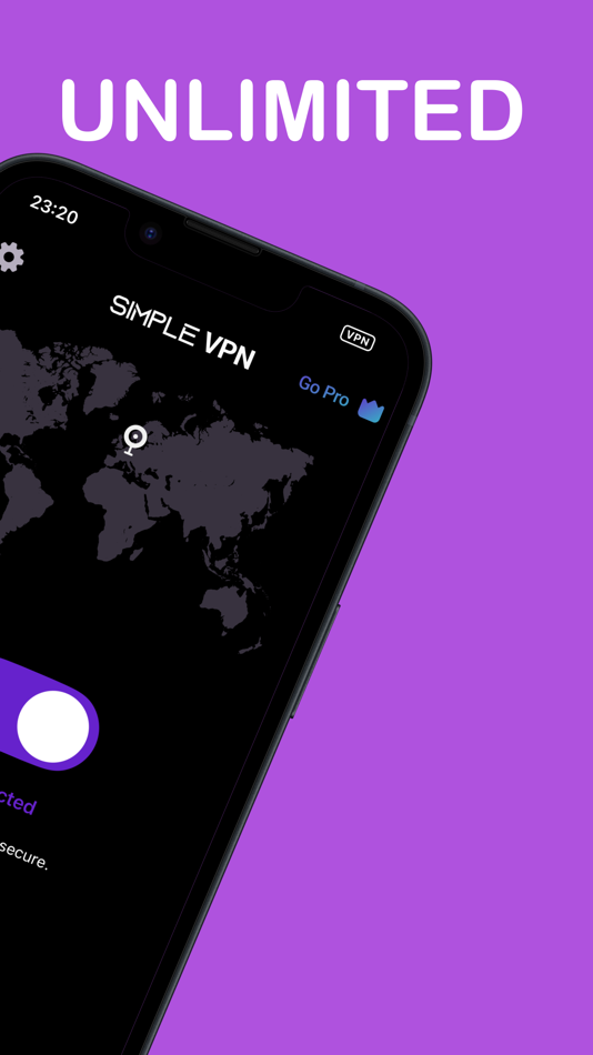 #2. Simple VPN: Secure & Unlimited (iOS) Podle: MAES MADENI VE AGAC ESYA SANAYI TICARET LIMITED SIRKETI