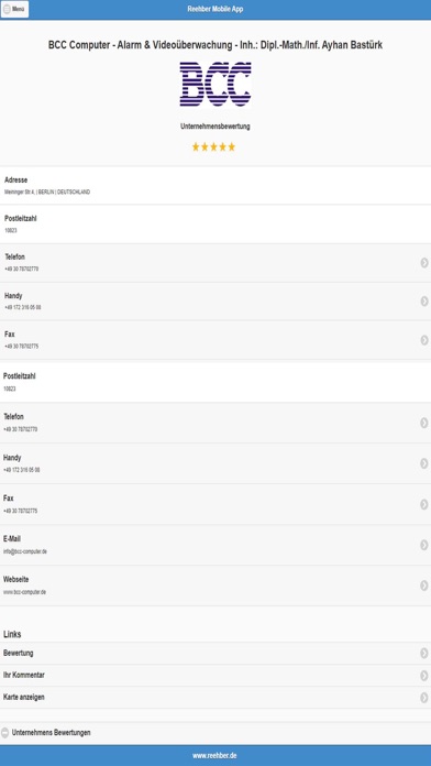 Reehber_Branchenbuch Screenshot