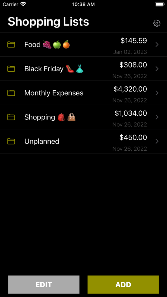 #3. Simple Shopping List - Expense (iOS) By: giang pham