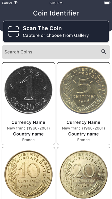 Screenshot #1 pour Coin Identifier Coin Scanner