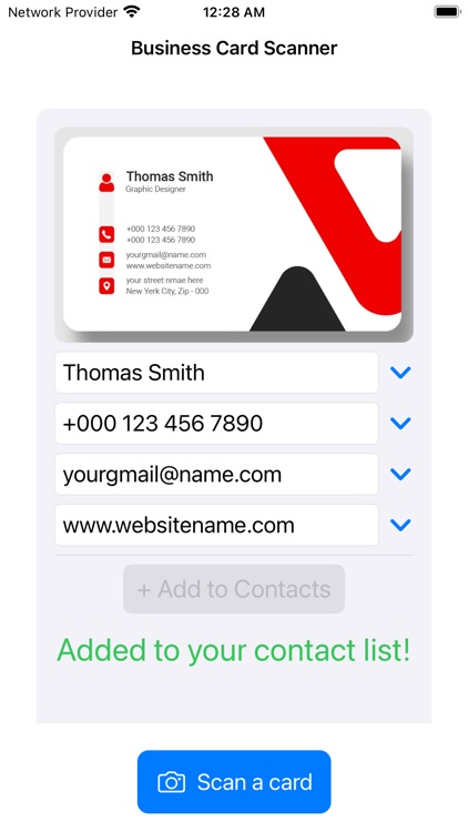 Business Card to Contacts screenshot-3