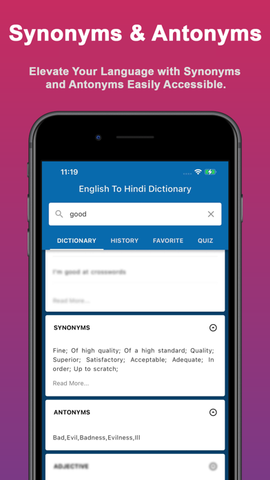 English Hindi Dictionary Pro Screenshot