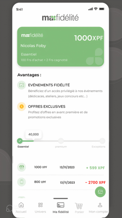 Mafidélité Screenshot